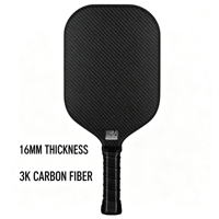 Raquette de pickleball Power Control, tête injectée en fibre de carbone 3K, noyau de 16 mm, équilibre stable pour des retours rapides
