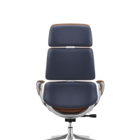 Chaise de bureau exécutive ergonomique moderne à dossier haut, confortable, base en aluminium, cuir véritable, hauteur réglable, chaise d'ordinateur