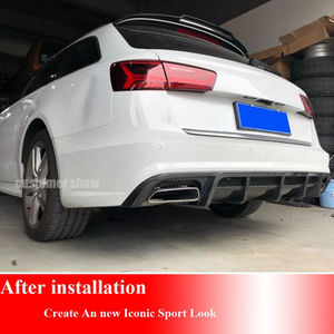 Diffuseur de pare-chocs arrière en fibre de carbone Style RS6 Lèvre de diffuseur arrière pour <span class=keywords><strong>Audi</strong></span> <span class=keywords><strong>A6</strong></span> <span class=keywords><strong>SLINE</strong></span> S6 C7.5 2015 2016 <span class=keywords><strong>2017</strong></span> 2018 - Product Image 5
