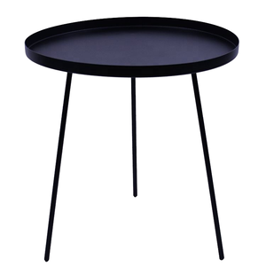 Mesa de Centro Redonda de Metal Moderna y Minimalista, Negra, Ecológica, Duradera, Mueble para Sala de Estar, Fácil de Limpiar, 1 Año de Garantía - Product Image 1