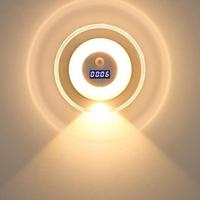 Horloge LED intelligente avec télécommande, lumière murale à détection de présence humaine, projecteur, lampe de chevet pour chambre à coucher, luminosité réglable