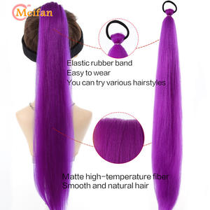 Extensions de queue de cheval Meifan pour enfants, 65 cm, anneau violet, cheveux synthétiques haute température, lot de trois pour filles - Product Image 2