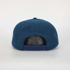 Wholesale Custom Embroidery Logo 7 Panel Flat Brim Hat High Quality White Polyester Sport Gorras,Laser Cut Hole <b>Snapback</b> <b>Cap</b> - Product Image 5