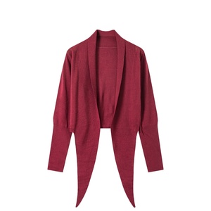 Soft 100% Wool Open Front <strong>Waterfall</strong> Collar Long Sleeve Women <strong>Cardigan</strong> for Autumn Office Wear - Product Image 5
