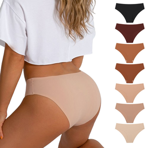 Của phụ nữ liền mạch băng lụa sexy thong thấp eo quần lót quần lót XL tóm tắt thấp tầng Loại biểu tượng tùy chỉnh - Product Image 2