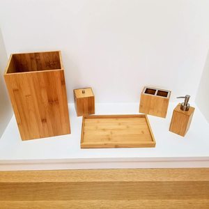 Produits en bois de bambou Ensemble d'accessoires de luxe essentiels pour la salle de bain - Product Image 4