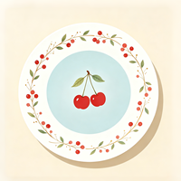 Service d'assiettes en porcelaine fine 4 pièces, bord doré, motif fruits, assiettes à dessert en céramique, vaisselle de table, cadeau de pendaison de crémaillère