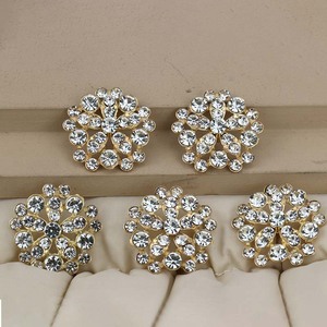 Boucle de bijoux florale en alliage, sertie de zircon doré, accessoires de cheveux de mariage, couronnes, guirlandes, diadèmes - Product Image 3
