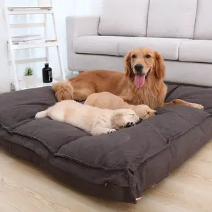 Crate Orthopaedic Dog Bed Pet Mat mit wasch barem Bezug, großem kau beständigem und offenem Reiß verschluss als Sofa und Bett im Haus
