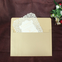 Cartes d'invitation de mariage fantaisie découpées au laser avec dorure à chaud, modèles de cartes de menu découpées au laser et cartes de vœux personnalisées