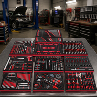 Ensemble d'outils mécaniques en mousse EVA de 491 pièces avec inserts, kit d'outils à douilles professionnel pour atelier de réparation automobile