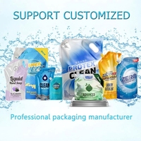 Sac de recharge de détergent liquide grande capacité avec taille et logo personnalisés, pochette à bec verseur de qualité supérieure pour lessive