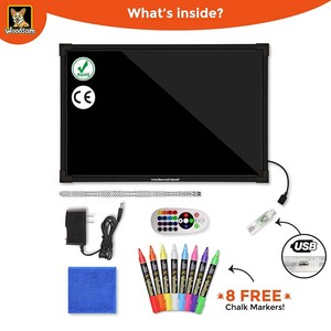 Pizarra Luminosa LED Woodsam - Letrero de Neón Iluminado y Borrable de 28" x 20" con 8 Marcadores de Colores - Product Image 4