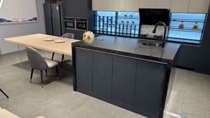 Armarios de cocina Madera maciza Diseños de lujo Armario de cocina de madera Armarios de cocina de madera Marrón claro - Product Image 3