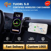 Chargeur de voiture sans fil certifié Qi2, fixation robuste à ventouse 90 LBS, charge rapide 25W, support magnétique 3-en-1, compatible universellement avec tous les smartphones