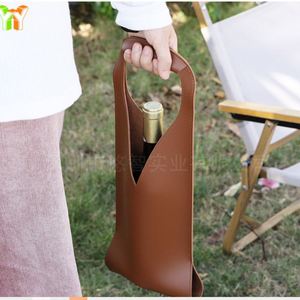 Bolsa de Transporte para Botellas de Vino de Cuero PU con Diseño en Relieve, Portátil para Bodas y Cumpleaños, Regalo Promocional Empresarial - Product Image 5