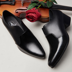 Zapatos de Cuero para Hombre, Estilo Coreano, Punta en Pico, Primera Capa de Piel de Vaca, Aumentan la Estatura, Moda 2026 - Product Image 2