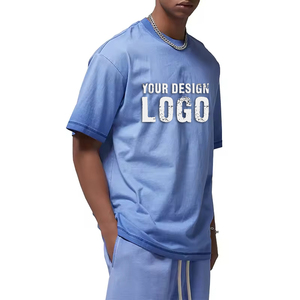 T-shirt pour homme à manches courtes, style vintage, délavé, décontracté, dégradé de couleurs, effet usé, surdimensionné - Product Image 4