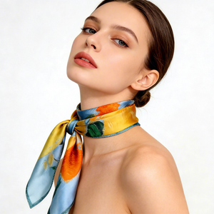 ผ้าโพกหัวสี่เหลี่ยมลายดอกไม้ปรับแต่งได้สำหรับผู้หญิงสวมใส่ได้ทุกวันทุกฤดู - Product Image 1