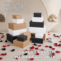 Boîtes rigides personnalisées de luxe pour cadeaux de mariage, en matériaux recyclés, avec fermeture magnétique et poignée, pour cadeaux surprise - Vente en gros