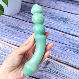 Baguette Yoni incurvée en Aventurine Verte Bleue 19cm 190g Écologique Étanche IPX6 Jouet Sexuel Vaginal Outil d'Exercice de Kegel pour - Product Image 4