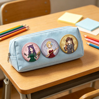 Nuevos pines lenticulares 3D con movimiento de personajes de anime japonés 2023, insignias de botón de hojalata con impresión UV