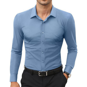<span class=keywords><strong>Camisas</strong></span> Formales de Negocios <span class=keywords><strong>para</strong></span> <span class=keywords><strong>Hombre</strong></span>, Manga Larga, Antiarrugas, Popelina, <span class=keywords><strong>para</strong></span> Primavera, Comodidad en la Oficina - Product Image 1