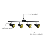 Projecteur Led à Double tête Gu10, lumière en fer doré et noir Morden de haute qualité à fixer au plafond de chambre d'hôtel, luminaire décoratif d'intérieur