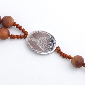 Collana con rosario a croce intagliata in legno di Cristo ortodosso - Product Image 4