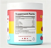 Poudre de boisson électrolytique Supracalm saveur framboise-citron OEM pour adultes – Complément pour le soulagement du stress et l'équilibre du cortisol