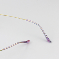 Bingkai Kacamata Oval Semi-Rimless Setengah Bingkai Titanium Murni Wanita Model 3003-Pola Solid Tahan Lama untuk Semua Bentuk Wajah Cepat