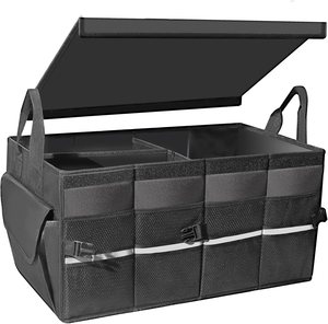 Caja Organizadora Plegable y Portátil para Maletero de Coche, Almacenamiento Plegable para Comestibles y Uso Diario con Asa y Tapa - Product Image 1