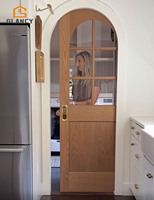Portes coulissantes modernes en bois massif et verre, à cadre arqué, étanches, avec finition de surface pour armoires de cuisine de villas et appartements