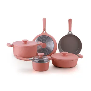 Eco Friendly Die-casting Aluminum Home Cooking Induction Kitchen Pots And Pans Non Stick Cookware Set