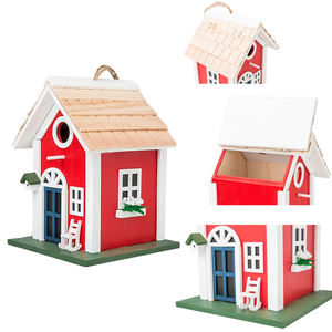 Kaliteli kontrplak + çam ahşap Birdhouse açık asılı Modern ahşap kuş yuvası - Product Image 5
