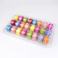 24 boîtes de présentation en plastique PET transparent pour macarons, biscuits, baklavas et autres friandises