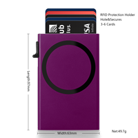 Organizer Kartu Aluminium Anti RFID dengan 6 Kantong Kartu untuk Pria Dropshipping