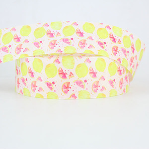 Fantaisie <span class=keywords><strong>Nancy</strong></span> 1.5 "Fruit Motif Simple Face 100% Polyester Large Ruban Gros-Grain Caractère Logo <span class=keywords><strong>Tissu</strong></span> - Product Image 5
