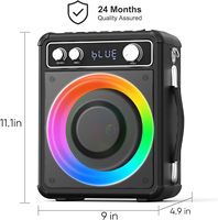 Máquina de Karaoke Todo en Uno / Altavoz Portátil con 2 Altavoces, Luces RGB, Sistema de Karaoke para el Hogar, Micrófonos Dobles para Interiores/Exteriores