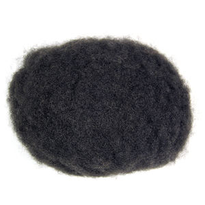 Toupet <span class=keywords><strong>afro</strong></span> 100% cheveux humains, cheveux vierges brésiliens africains, base en dentelle complète PU pour hommes - Product Image 1