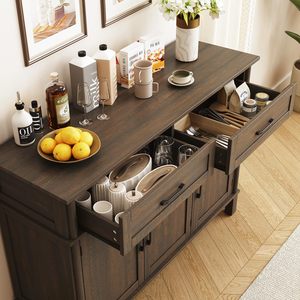 SENYU Buffet <b>Cabinet</b> with Storage, Buffet <b>Cabinet</b> with Drawers and Doors, Coffee <b>Bar</b> <b>Cabinet</b> with Adjustable Shelves - Product Image 6