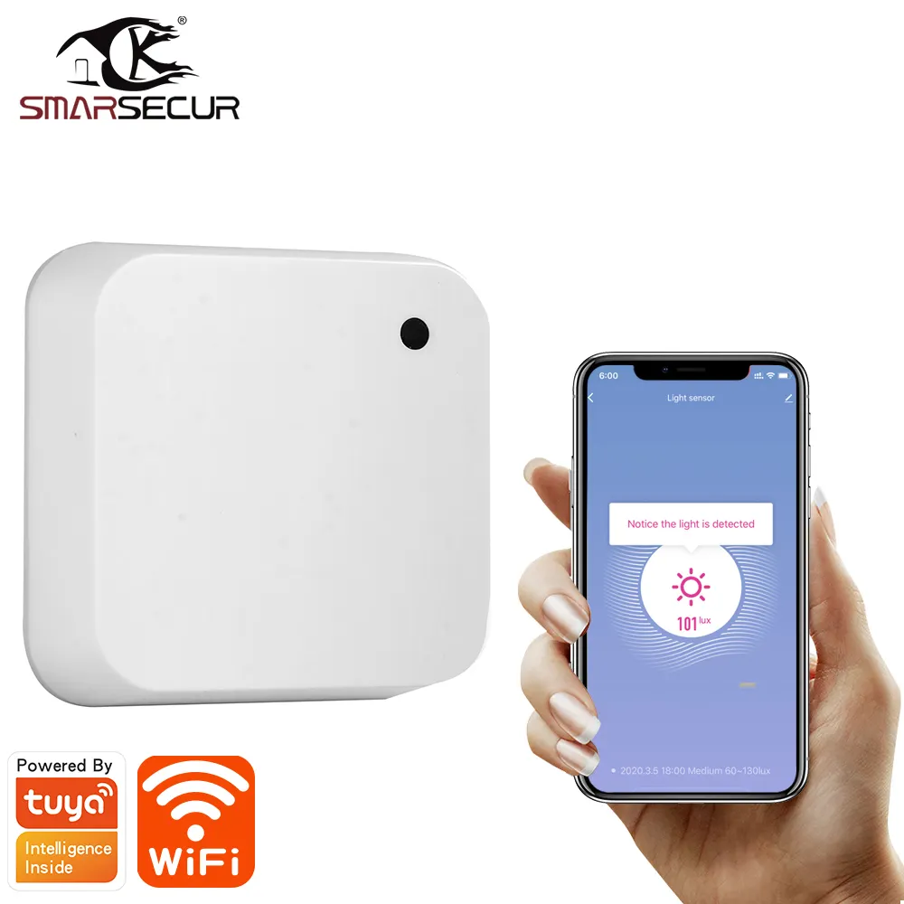 {Manufacturer}Tuya Wifi Outdoor Waterproof Smart Light Sensor (0-30000)LUX Battery powered Smart Home Light automation Sense