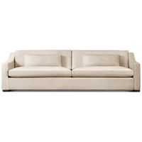 Ensemble de canapés en L élégant, mobilier d'intérieur moderne pour salon de villa, canapé classique à accoudoirs inclinés, confortable et moelleux, fabriqué à la main en éponge