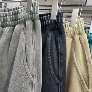 กางเกงขาสั้นผู้ชายผ้าฝ้ายบาติกคุณภาพสูง 400 กรัม สไตล์เรโทร แฟชั่นแบรนด์ดัง โลโก้สั่งทำได้ ทันสมัย ลุคเก่าแบบวินเทจ - Product Image 4