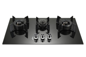 Cucina a gas pieghevole da 73 cm con 3 fuochi, piano in vetro nero, GPL/Gas Naturale - Product Image 3