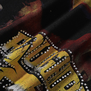 批发优质时尚复古棉质粗犷风格男士服装 T 恤街头服饰热销钻石水洗粗犷风格男士 T 恤 - Product Image 5