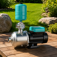 Pompe à eau automatique en acier inoxydable avec réservoir sous pression et manomètre pour système d'alimentation en eau domestique