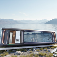 Maisons préfabriquées intelligentes en aluminium pour l'extérieur, conteneurs en forme de capsule, étanches, de luxe, pour usage hôtelier, prêtes à être expédiées