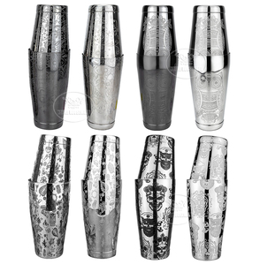New Gravé Boston Tin 18/8 <span class=keywords><strong>Personnalisé</strong></span> En Acier Inoxydable Cocktail <span class=keywords><strong>Shaker</strong></span> Pondéré 18/28oz <span class=keywords><strong>Barman</strong></span> Outils - Product Image 2