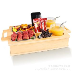Organizador de bandeja para sofá transfronterizo, caja de almacenamiento de madera para cerveza y bebidas, caja de madera para aperitivos, caja de almacenamiento de aperitivos - Product Image 4